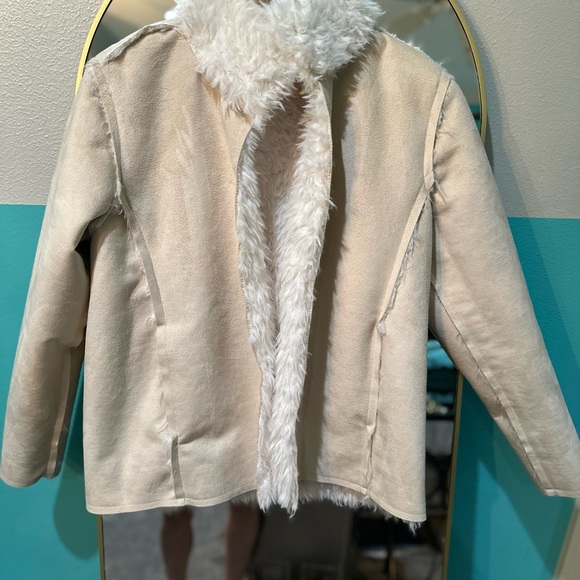 Michael Stars Reversible white teddy bear Sherpa suede  Jacket - Picture 3 of 5